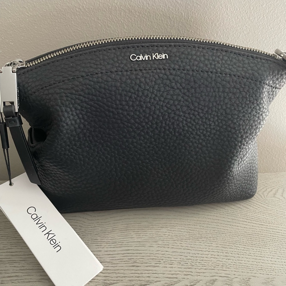 Calvin Klein Black Pebble Leather  shoulder / crossbody bag